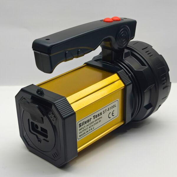 Silver Toss ST-8100L 25W Şarjlı El Feneri | 2500 Lümen | Yan LED Aydınlatmalı | Powerbank