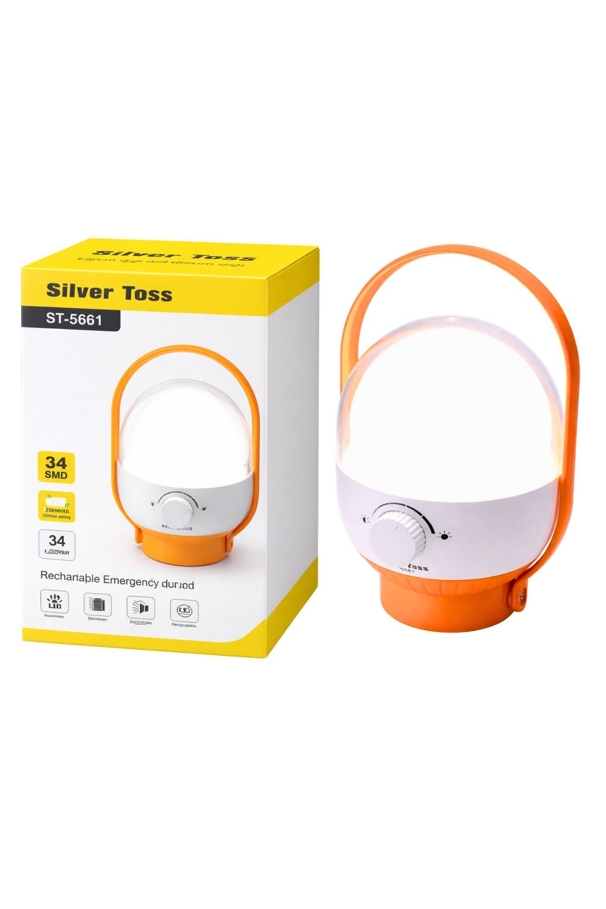 ST-5661 Şarjlı Kamp Lambası | 34 SMD LED | Dimmer Ayarlı | Taşınabilir Acil Durum Işığı