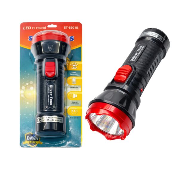 Kompakt Şarjlı LED El Feneri – 2 Işık Modlu – Hafif ve Taşınabilir