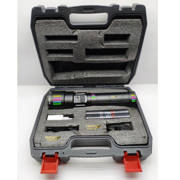 PS-4200 Şarj Edilebilir Profesyonel El Feneri 130W 13000 Lümen Tip-C Şarjlı Powerbank Özellikli Set