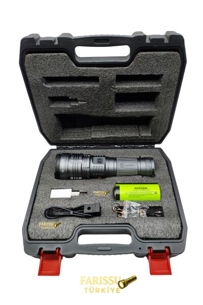 PS-4100 Profesyonel Şarj Edilebilir El Feneri 180W 18000 Lumen Type-C Powerbank Özellikli