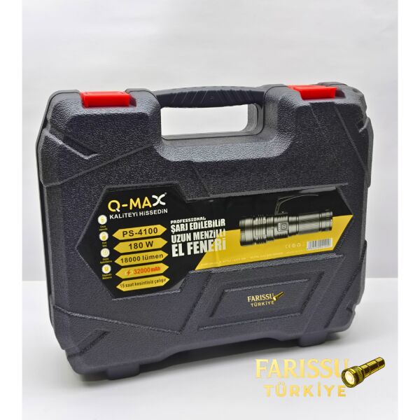 PS-4100 Profesyonel Şarj Edilebilir El Feneri 180W 18000 Lumen Type-C Powerbank Özellikli