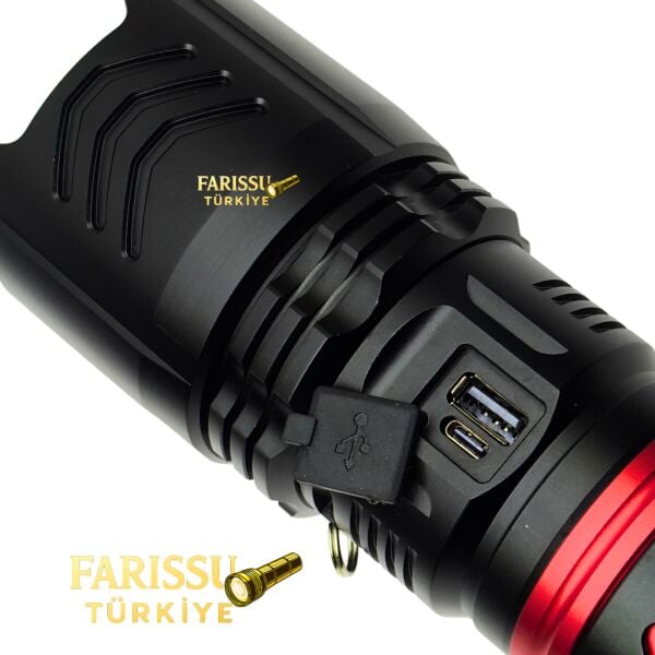 Q-MAX  Profesyonel Şarj Edilebilir Uzun Menzilli El Feneri 150W 15000 Lümen Zoomlu – Çantalı Set