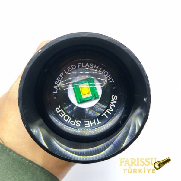 Uzun Menzilli Profesyonel El Feneri 80W 8000 Lümen Powerbank Özellikli + 4 Adet Yedek Pil