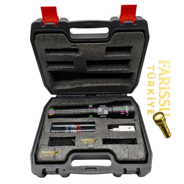 PS-3900 Profesyonel Şarjlı El Feneri 110W 11000 Lümen Zoomlu Powerbank 4 Modlu