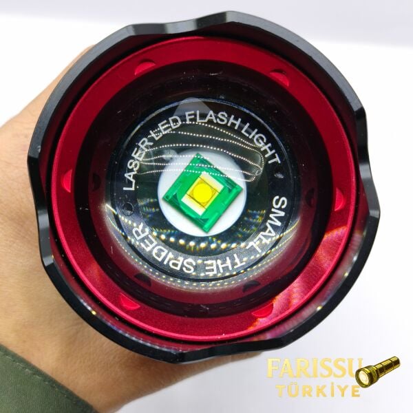 PS-4300 Yedek Pilli Şarj Edilebilir Zoomlu Profesyonel El Feneri (8×18650 Pil Dahil)