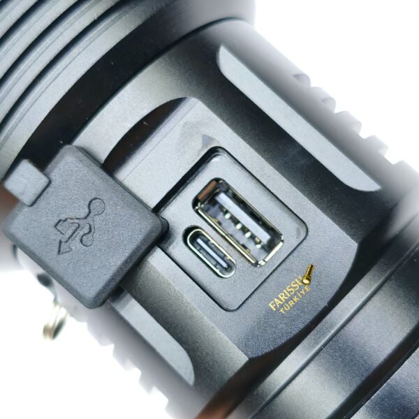 PS-4300 Yedek Pilli Şarj Edilebilir Zoomlu Profesyonel El Feneri (8×18650 Pil Dahil)