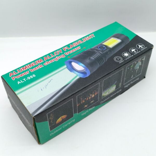 Powerbank Özellikli COB LED El Feneri 6 Işık Modu Zomlu 2000 Lümen 8000 mAh