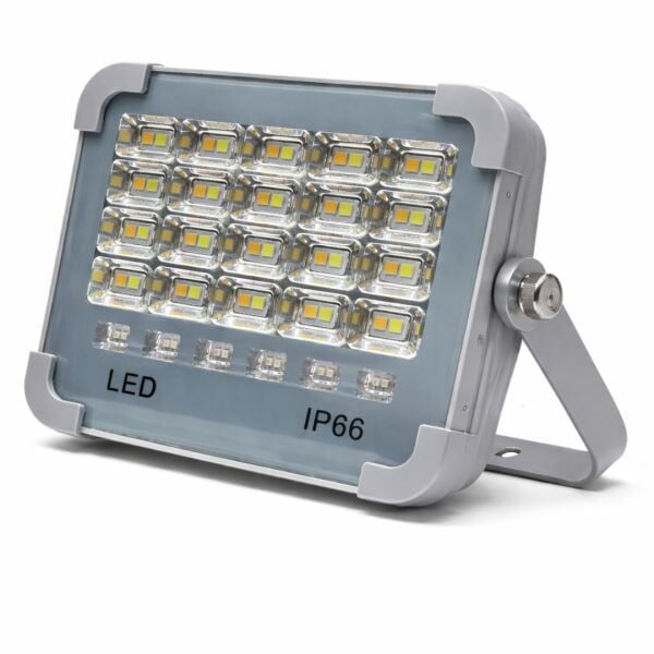 Q-MAX 50W Solar LED Projektör IP66 | 5 Modlu | USB Şarjlı | Polis Çakar Modlu