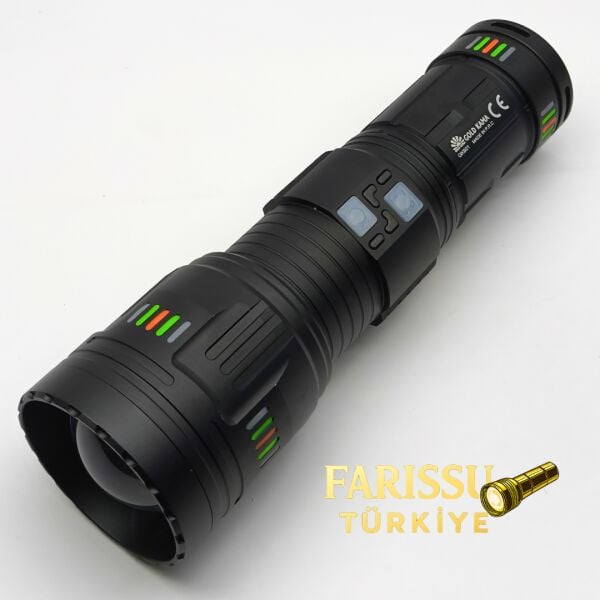 GK601 10000 Lümen El Feneri | 4×18650 Pil Dahil | Metal Gövde | Özel Taşıma Kutulu