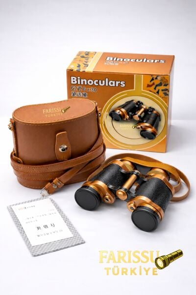 Rus Tipi 8x30 Klasik Dürbün | Deri Çantalı | Net Görüş | Retro Tasarım