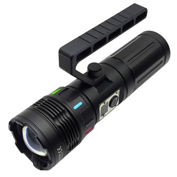 GK-S2303B Şarjlı El Feneri 8000 Lümen 4+4 Adet 18650 Pil Yedek Pilli Powerbanklı