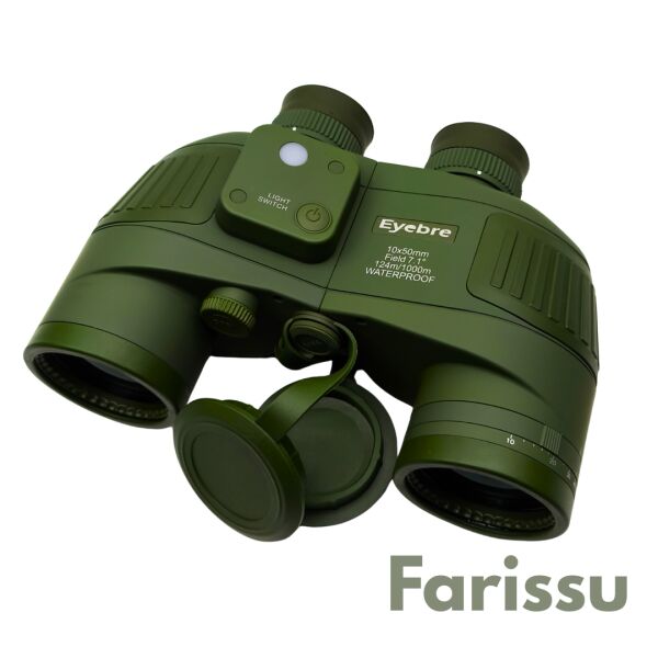 Profesyön 10x50 mm Azot Dolu Su Geçirmez Denizci Dürbünü – Işıklı Pusulalı, Profesyonel Optik Dürbün