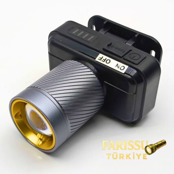 GK703 LED Kafa Lambası | 4000 Lümen | 40W Cree LED | Type-C Şarjlı | 3 Mod | Zoomlu