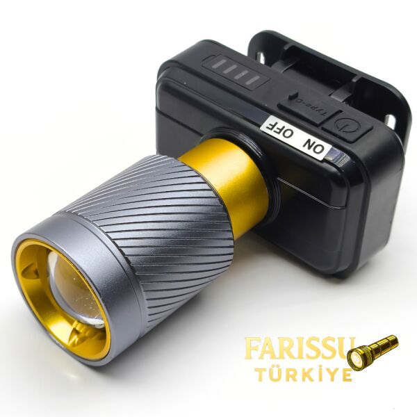 GK703 LED Kafa Lambası | 4000 Lümen | 40W Cree LED | Type-C Şarjlı | 3 Mod | Zoomlu