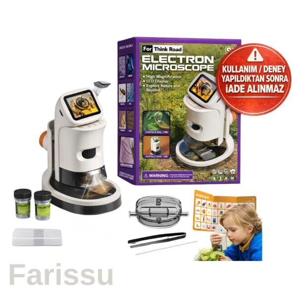 LCD Ekranlı Taşınabilir Dijital Mikroskop Seti – 3’ü 1 Arada (El Tipi + Masaüstü + Canlı Böcek Kabini)