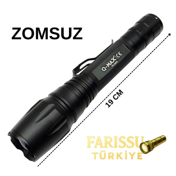 Profesyonel 20W 3000 Lümen Zoomlu Şarj Edilebilir El ve Tüfek Feneri Seti - 3000 Metre Menzilli