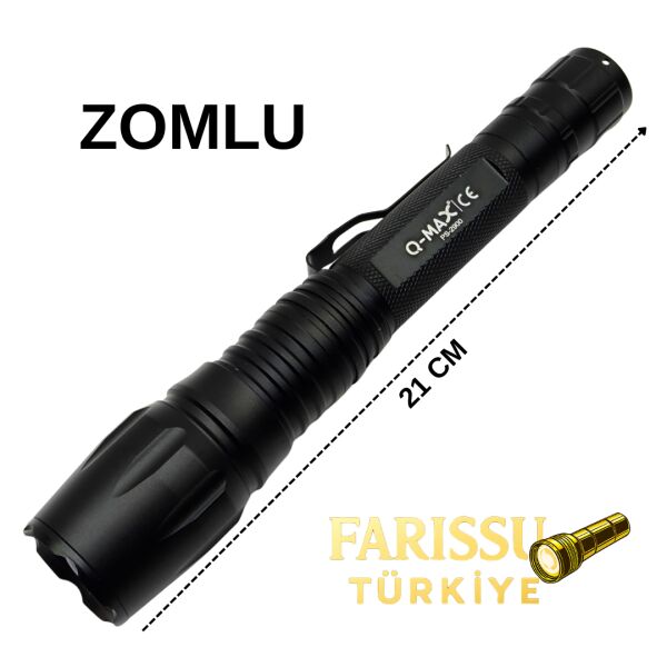 Profesyonel 20W 3000 Lümen Zoomlu Şarj Edilebilir El ve Tüfek Feneri Seti - 3000 Metre Menzilli