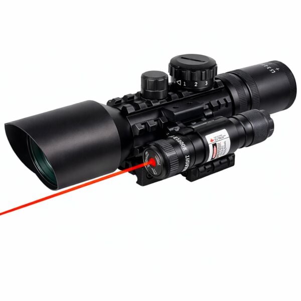 M9 LS3-10X42E Profesyonel Optik Nişangah Seti - 3-10x Yakınlaştırma, Işıklı Mil-Dot ve Entegre İşaretleyici Modülü