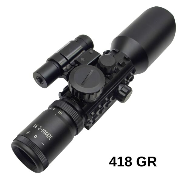 M9 LS3-10X42E Profesyonel Optik Nişangah Seti - 3-10x Yakınlaştırma, Işıklı Mil-Dot ve Entegre İşaretleyici Modülü